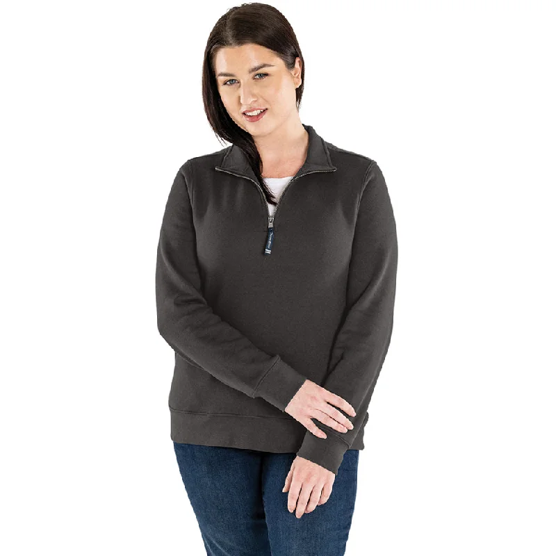 Charles River Women's Charcoal Crosswind Quarter Zip Sweatshirt