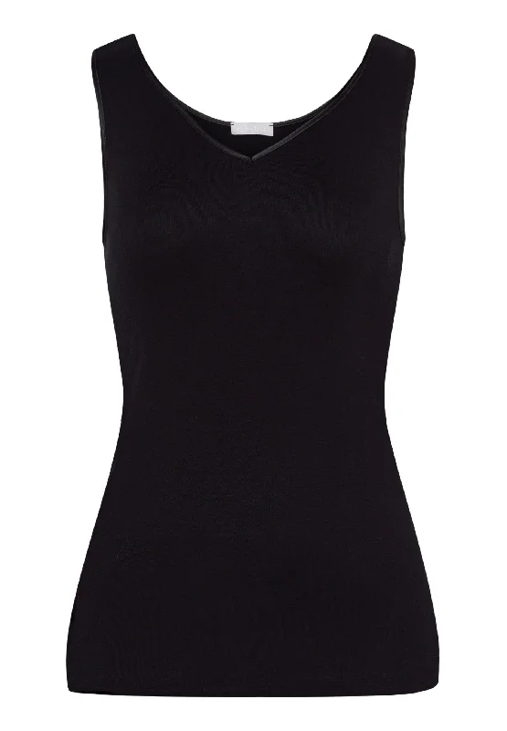 Cotton Seamless V-Neck Tank | Black 71602-019