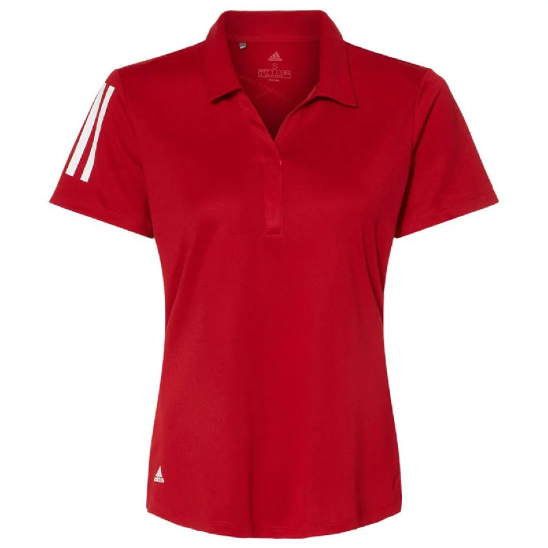 adidas Women's Team Power Red/White Floating 3-Stripes Sport Shirt