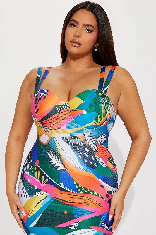 Adrianna Bandage Midi Dress - Multi Color