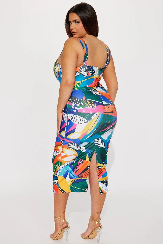 Adrianna Bandage Midi Dress - Multi Color