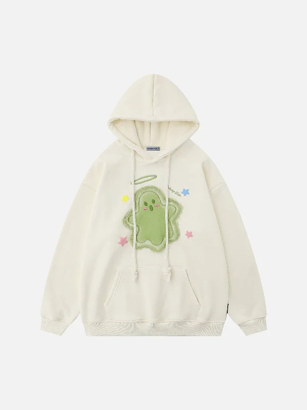 Aelfric Eden Embroidery Cartoon Ghost Hoodie