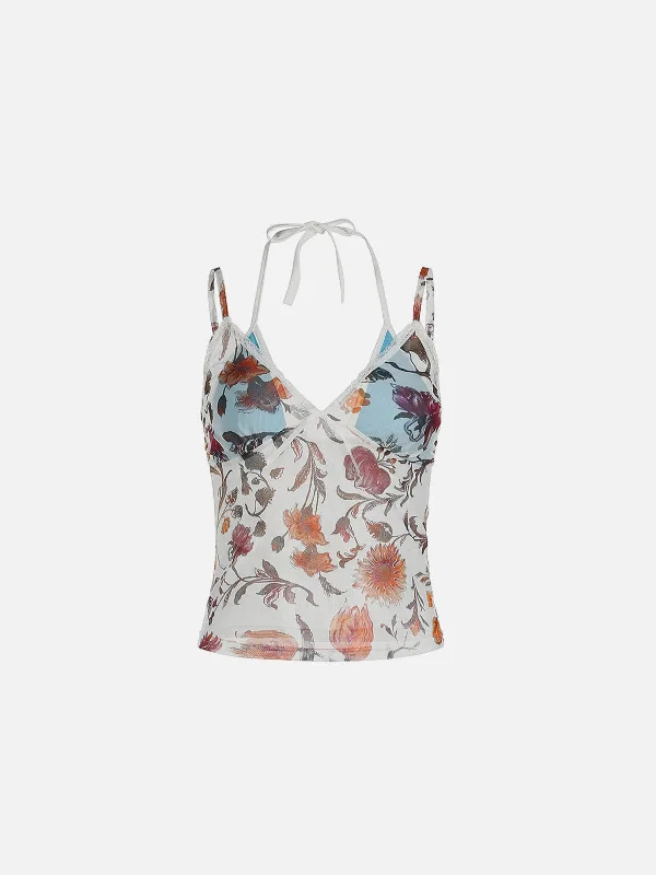 Aelfric Eden Oil Painting Flower Print Cami Top