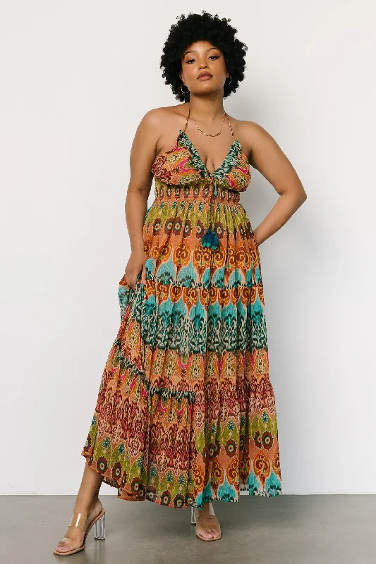 Alba Halter Maxi Dress | Multi