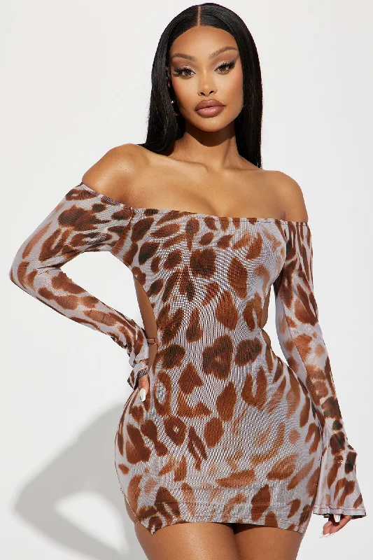 Alexia Micro Mini Dress - Brown