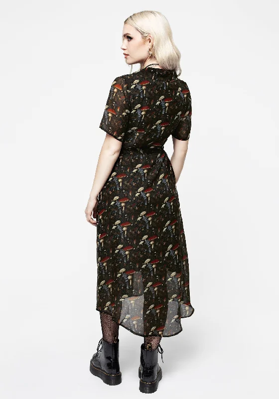 Amanita Chiffon Midi Shirt Dress