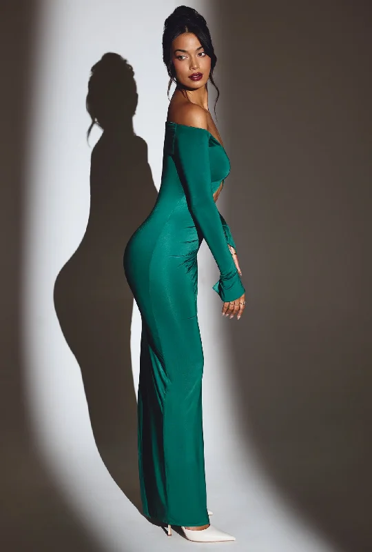 Cut Out Maxi Dress in Emerald Green