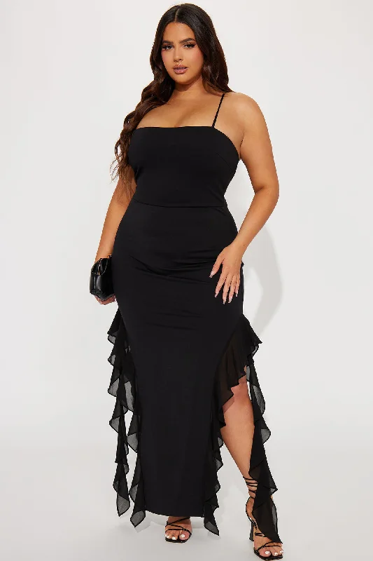 Bali Ruffle Maxi Dress - Black