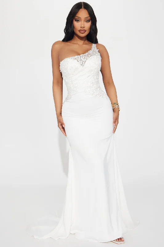 Bella Satin Gown - White