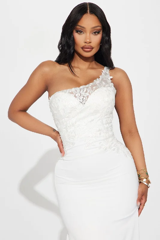 Bella Satin Gown - White