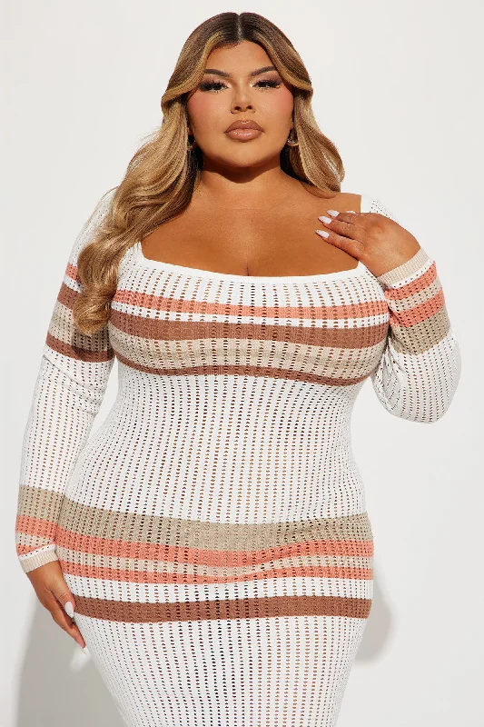 Bianca Sweater Midi Dress - Ivory/combo