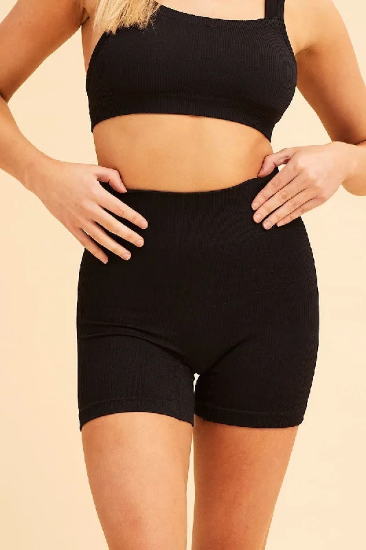 Black Nico Seamless Bike Short