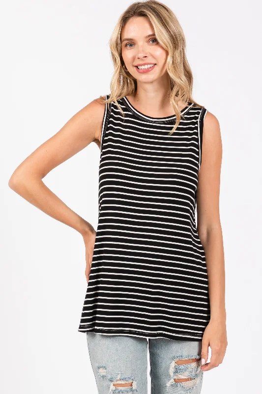 Black Striped Tank Top