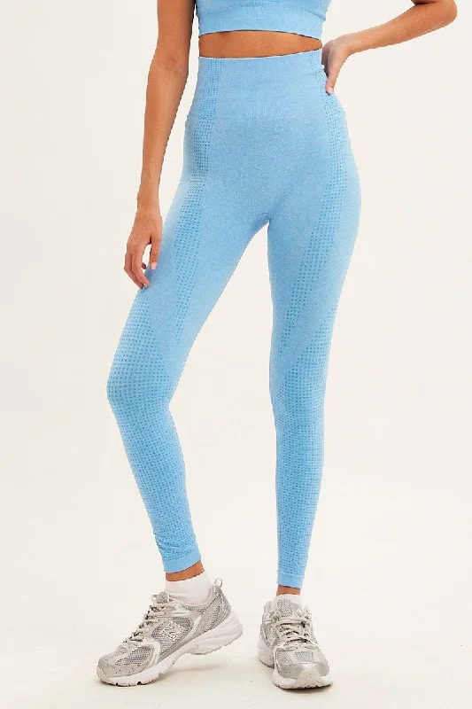 Blue Activewear High Rise Legging Seamless