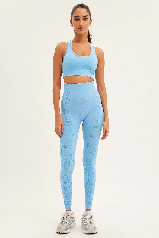 Blue Activewear High Rise Legging Seamless