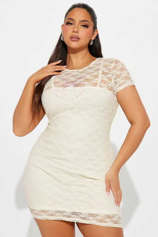 Bowen Lace Mini Dress - Cream