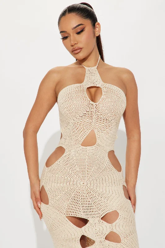 Bungalow Crochet Midi Dress - Cream