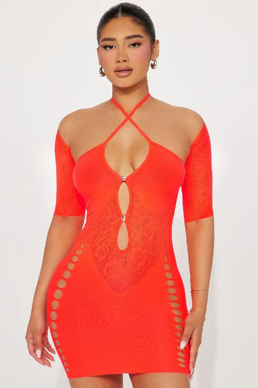 Celine Seamless Mini Dress - Neon Coral