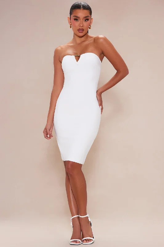 Clara Bandage Midi Dress - White