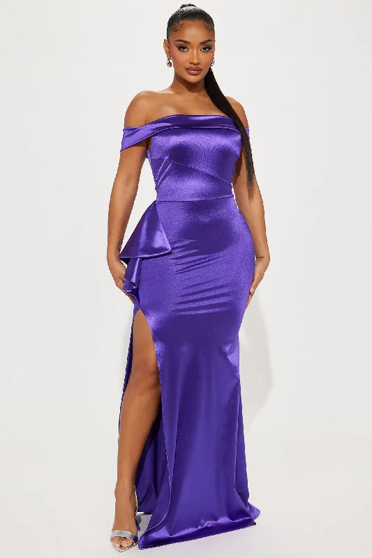 Coralie Off Shoulder Gown - Purple