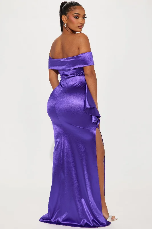 Coralie Off Shoulder Gown - Purple