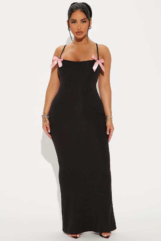 Cornelia Bow Maxi Dress - Black