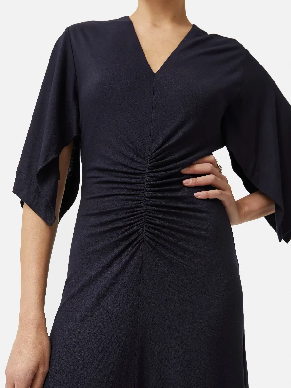 Crepe Handkerchief Dress | Navy