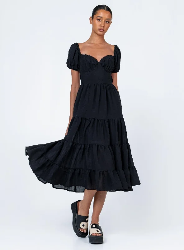 Danny Midi Dress Black