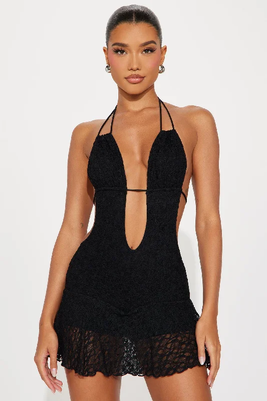 Ellory Lace Micro Mini Dress - Black