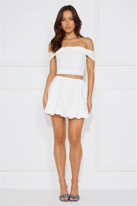 Girl Gossip Bubble Mini Skirt White