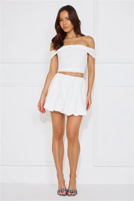 Girl Gossip Bubble Mini Skirt White