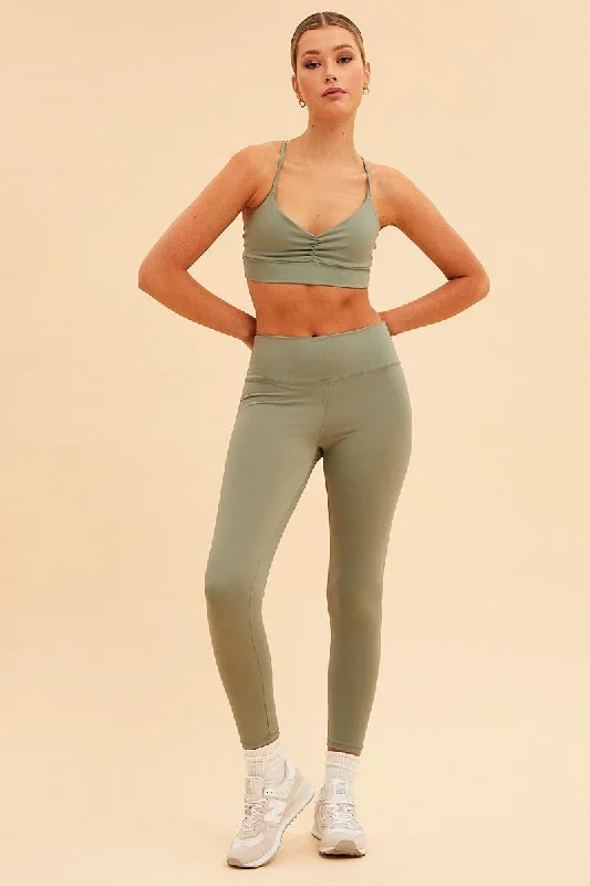 Green Sara Active Full Length Legging