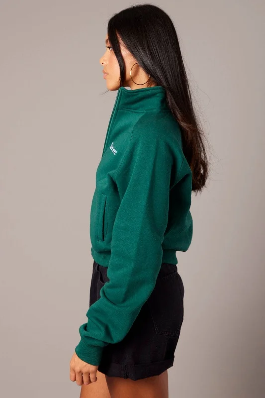 Green Zip Hoodie