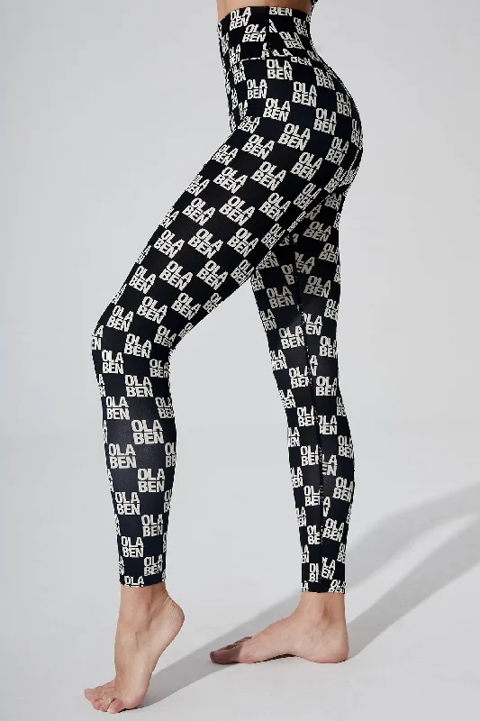 Hazel Monogram Legging - Monogram Black