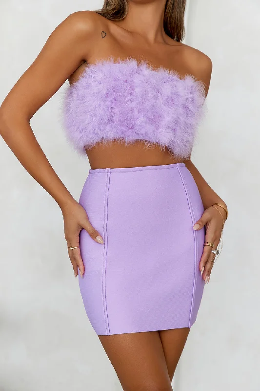 HELLO MOLLY Bring The Extravagance Bandage Mini Skirt Lilac