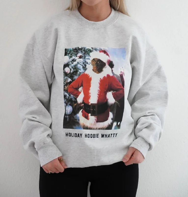 Holiday Hoobie Sweatshirt In White Heather