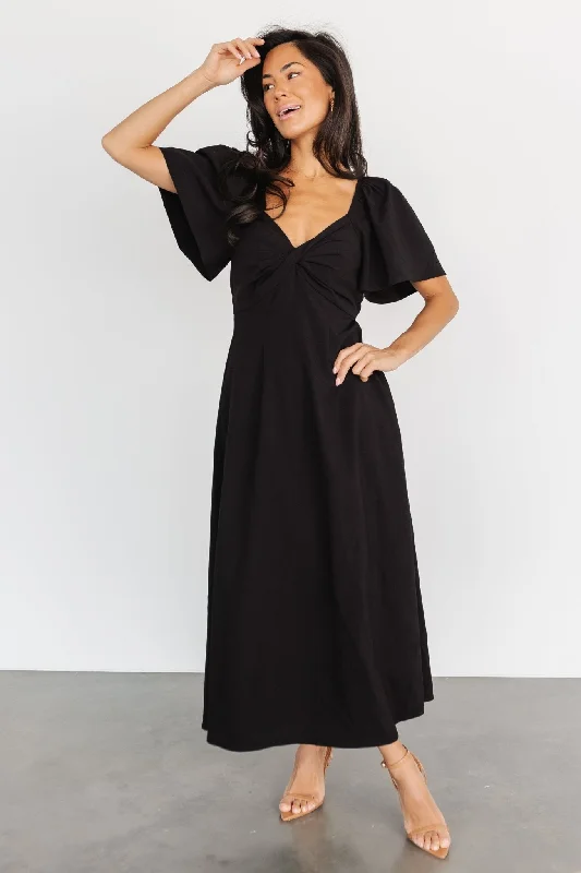 Indie Back Tie Dress | Black