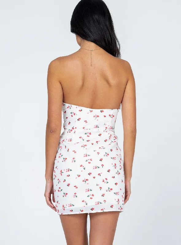 Ivy Corset Mini Dress White Floral