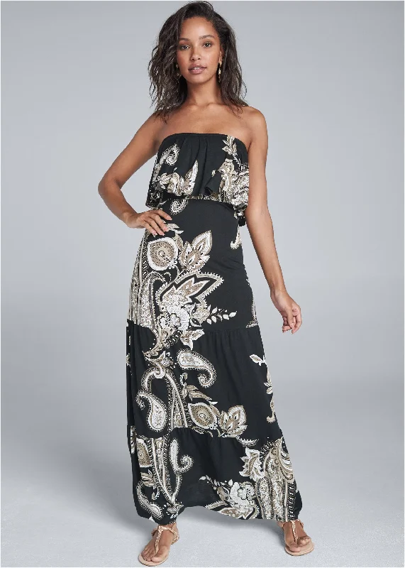 Paisley maxi dress - Black Multi