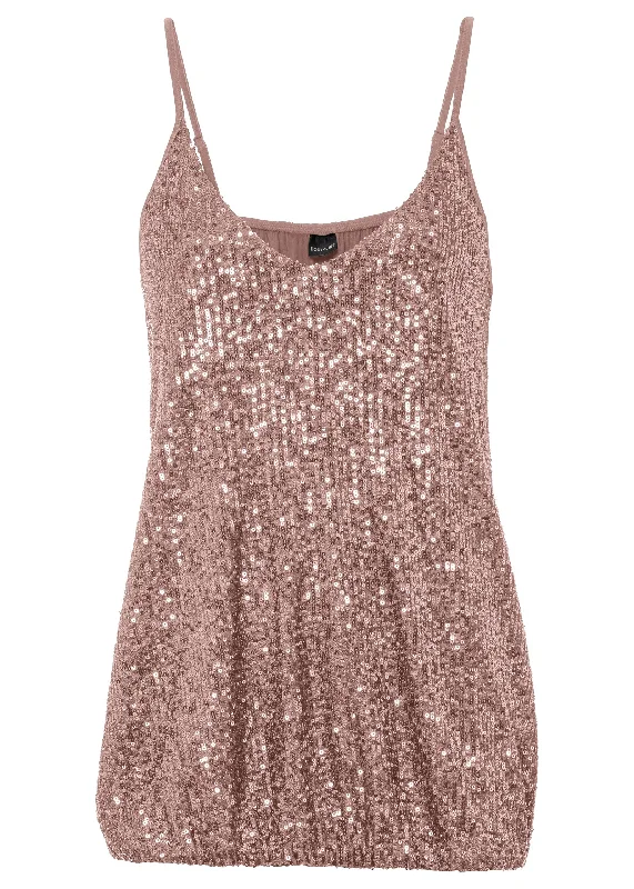 Sequin tank top - Rose Gold