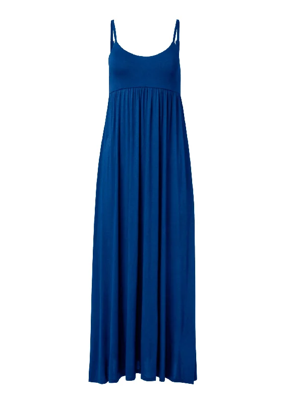 Open tie-back maxi dress  - Blue