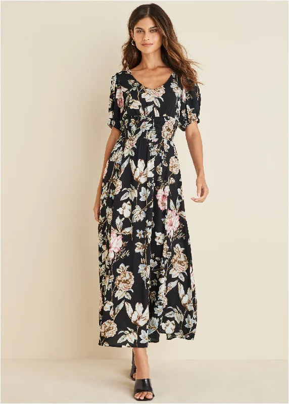 Floral maxi dress - Black Multi