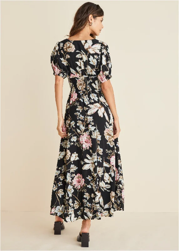 Floral maxi dress - Black Multi