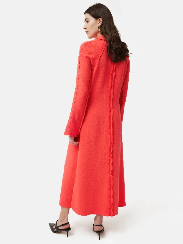 Japanese Crepe Shirt Dress | Coral