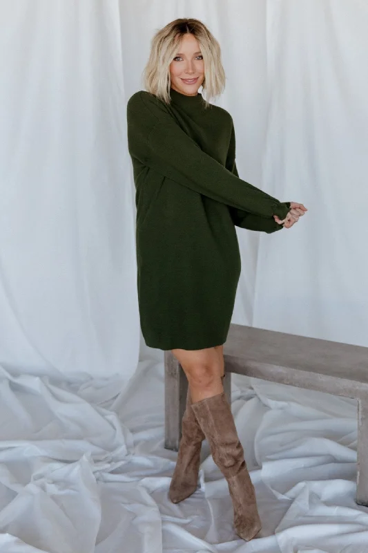 Jennings Sweater Dress | Deep Olive