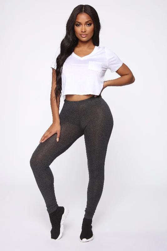 Kim Basic Legging - Charcoal