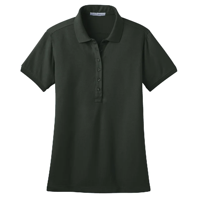 Port Authority Women's Grey Smoke Stretch Pique Polo