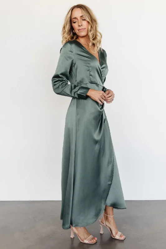 Lawrence Wrap Maxi Dress | Winter Green