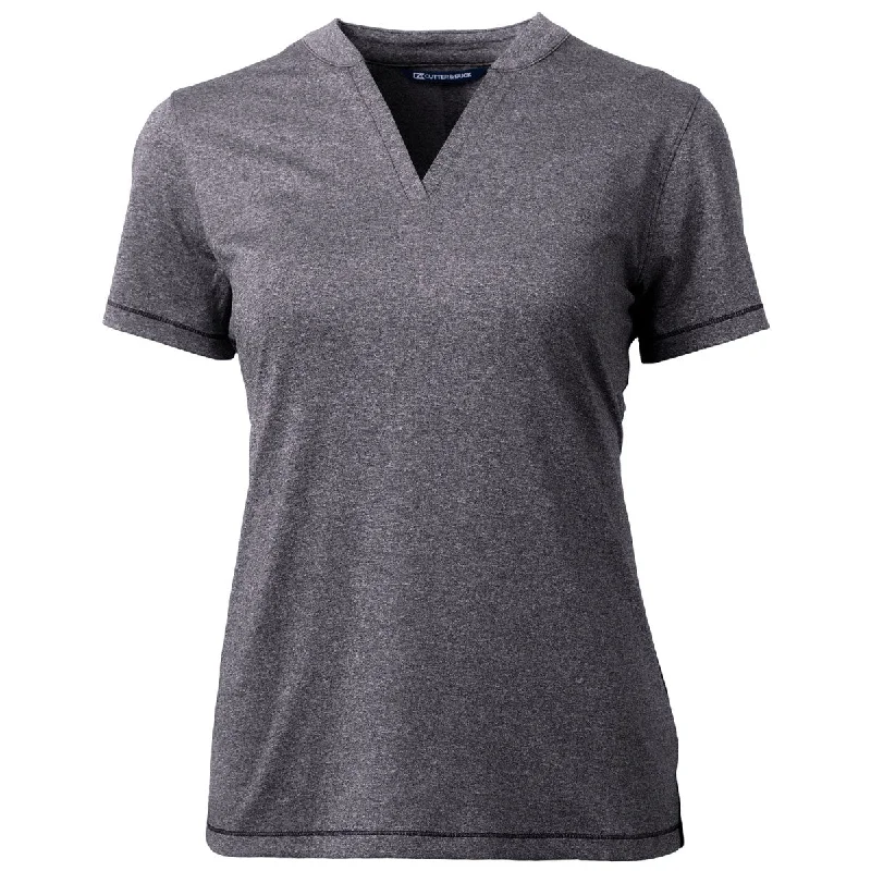 Cutter & Buck Women's Charcoal Heather Forge Heathered Stretch Blade Top