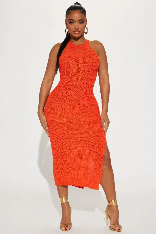 Lexi Sweater Maxi Dress - Orange